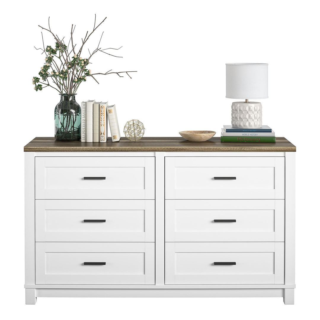 Chapel Hill Dresser with 6 Drawers -  White