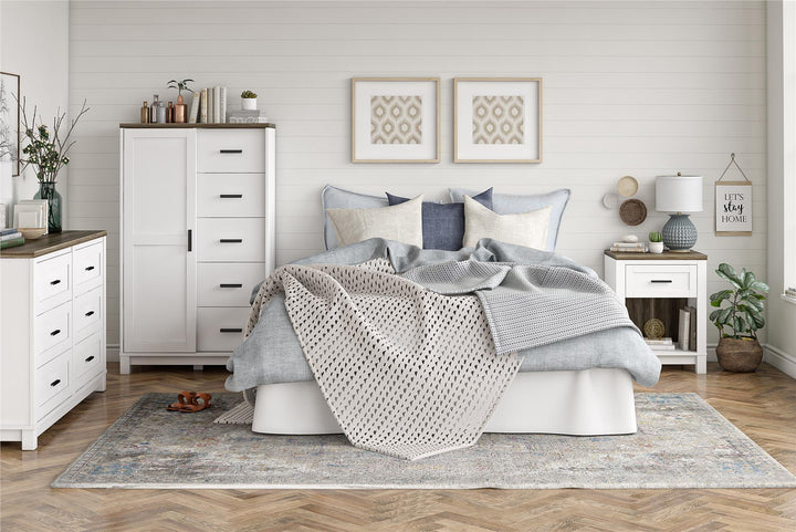 Chapel Hill Nightstand with 1 Drawer -  White