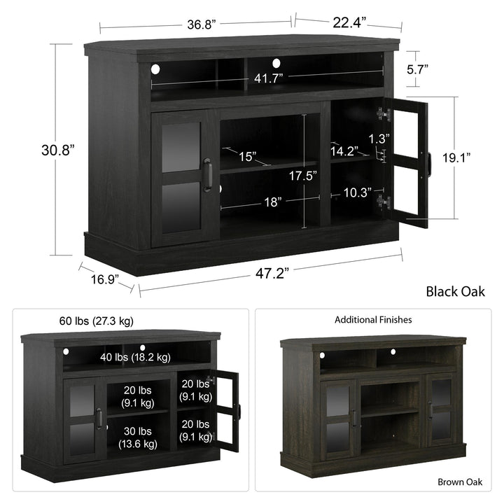 Tinley Park Corner TV Stand for TVs up to 54 Inches - Brown Oak