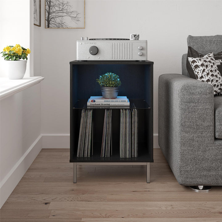 Lumina Turntable Stand for Music Lovers -  Black Oak