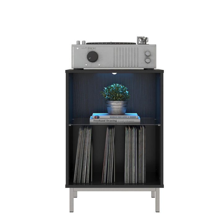 Turntable Stand with LED Lights for Home -  Graphite Grey