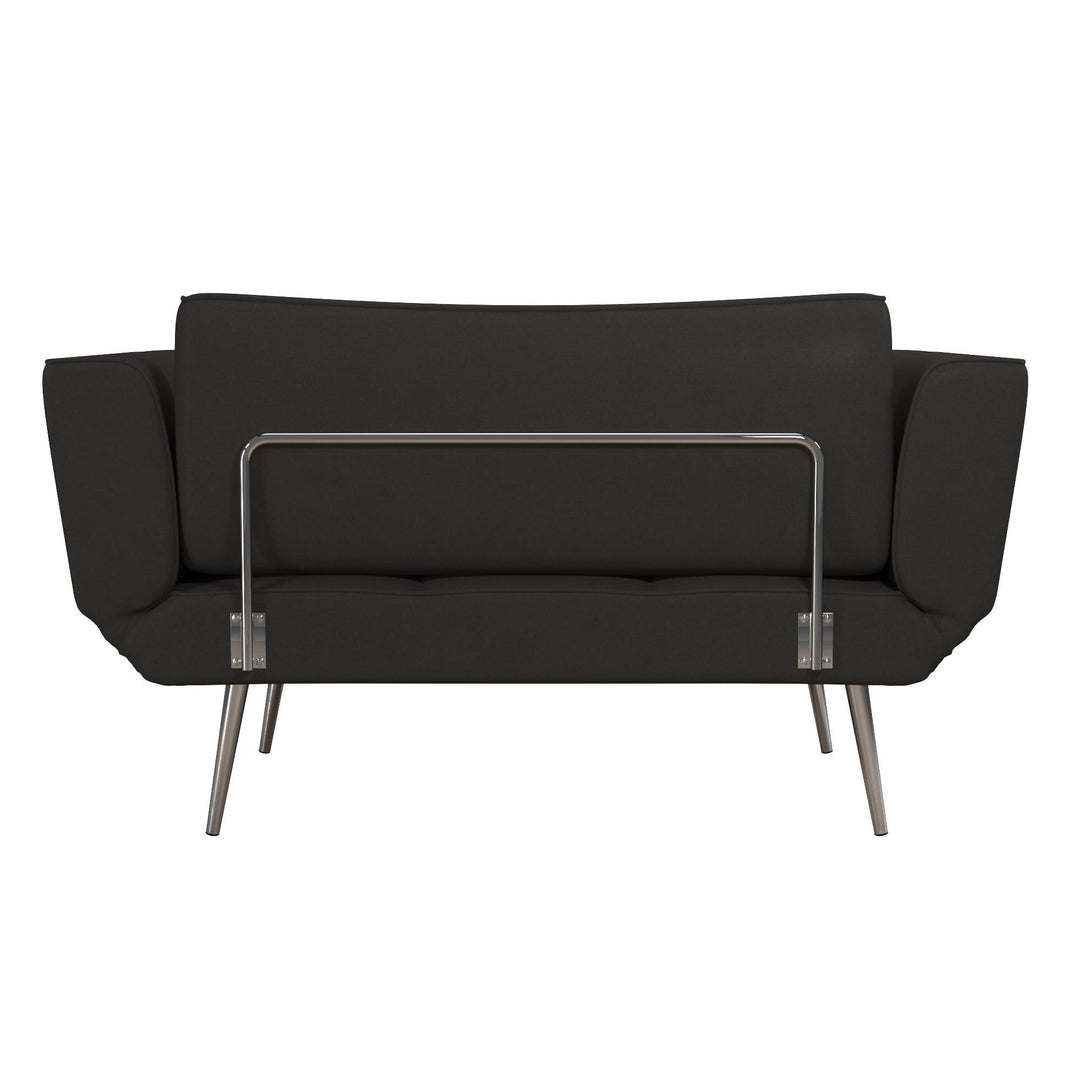 Euro Futon with Magazine Storage with Multiple Seating Positions - Black