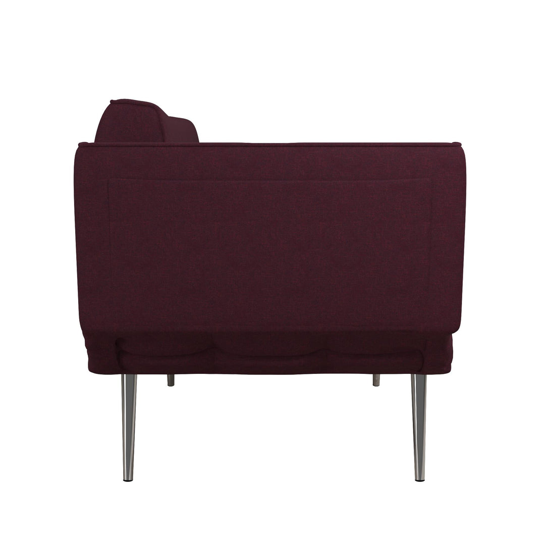 Euro Futon with Magazine Storage with Multiple Seating Positions - Berry