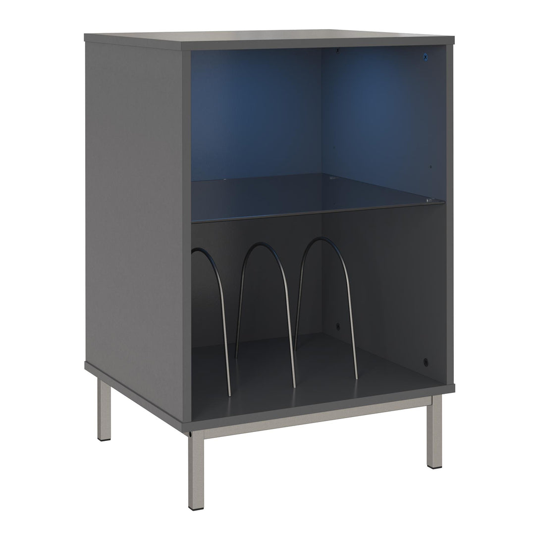 Lumina Stand with Shelves and LED Lights -  Graphite Grey