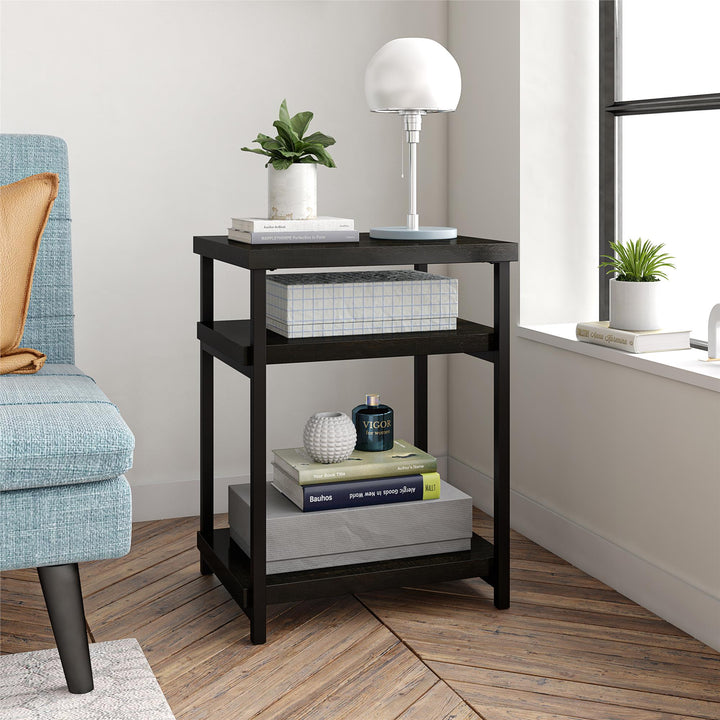 Elmwood double shelf table -  Brown Oak
