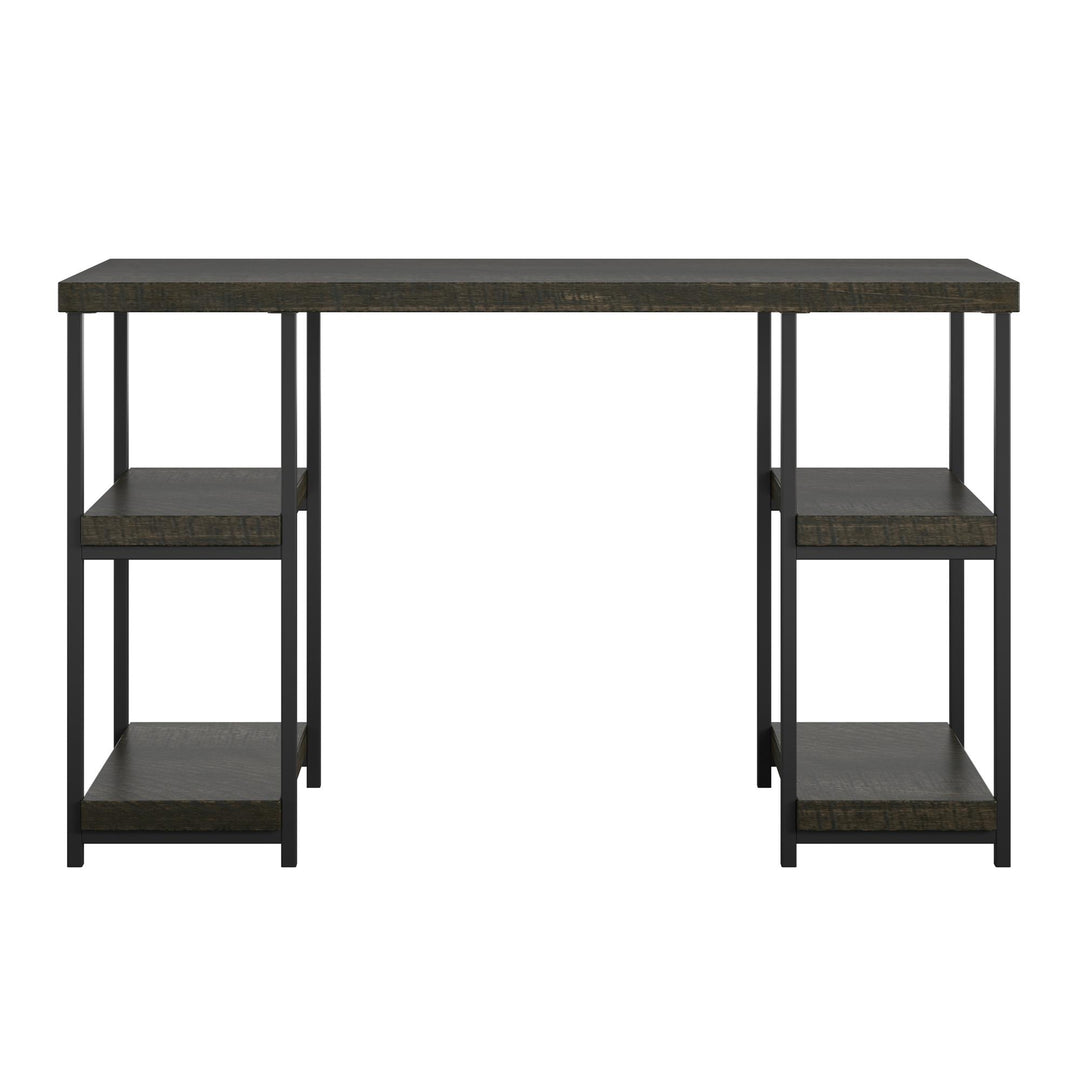 Elmwood brand spacious work desk with shelves -  Distressed Gray Oak