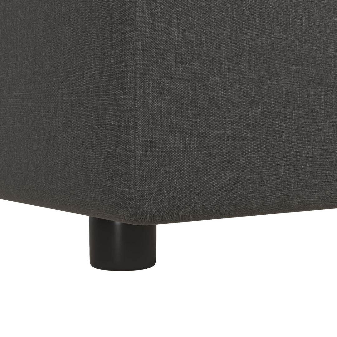 Rectangular ottoman for storage - Grey Linen