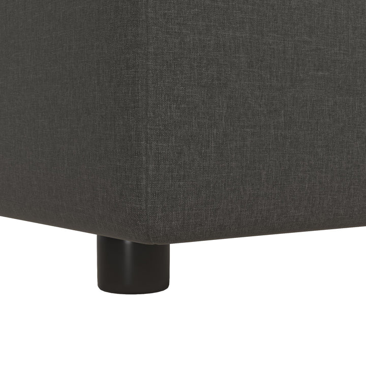 Rectangular ottoman for storage - Grey Linen