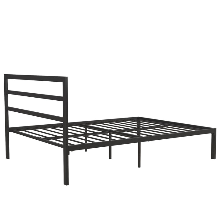 Platform Bed with 12 Inch Under Bed Storage -  Black  -  Queen
