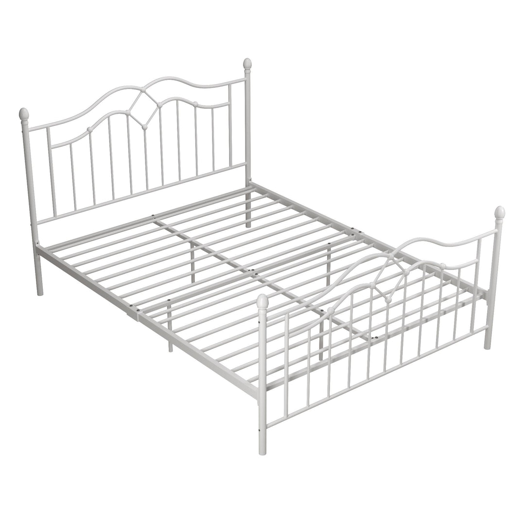 Best Metal Bed with Headboard and Footboard -  White  -  Full