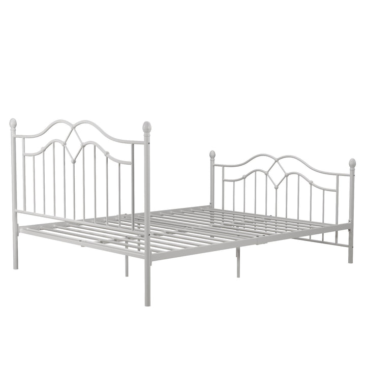 Tokyo Style Metal Bed -  White  -  Full