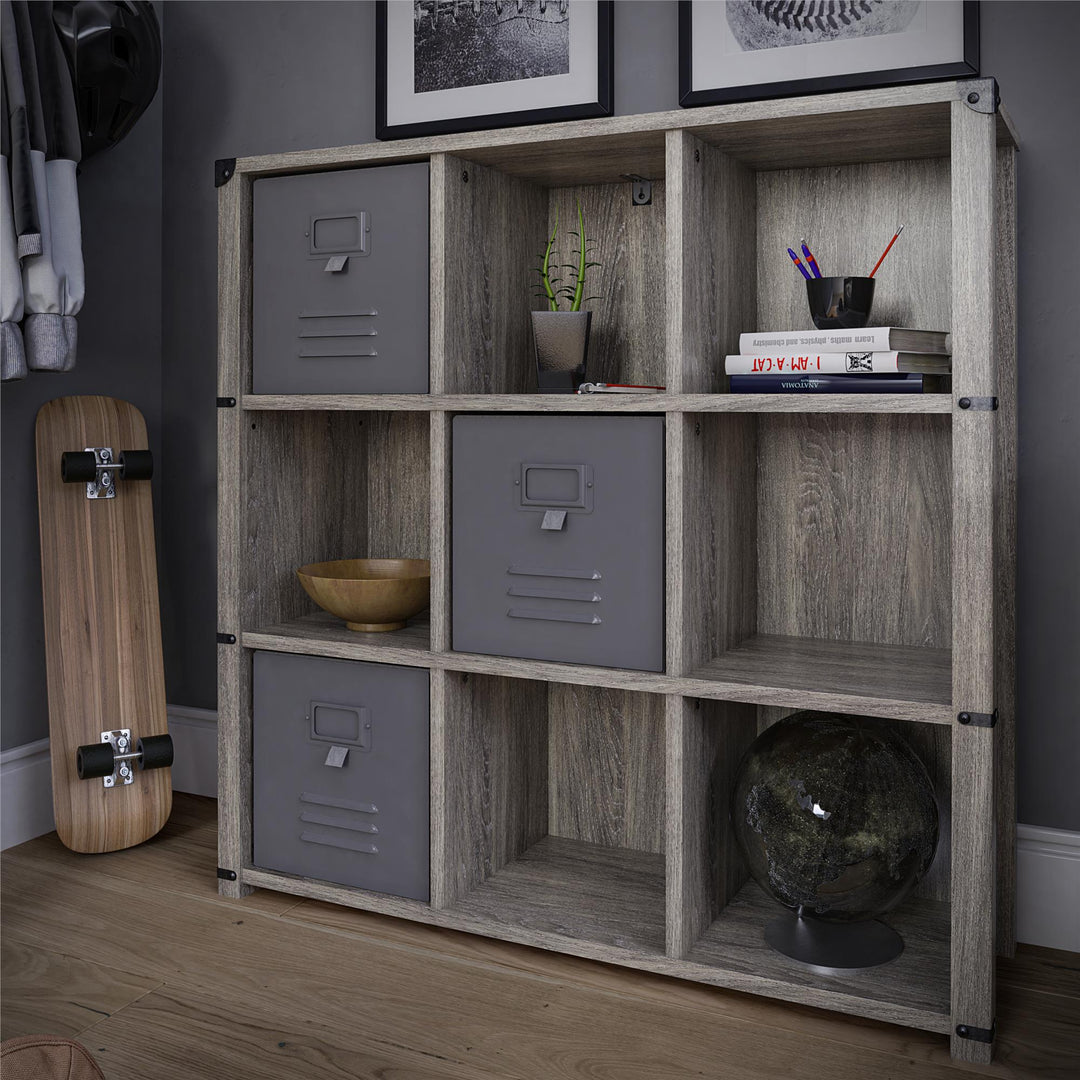 Nova 9 cube multipurpose bookcase -  Gray Oak