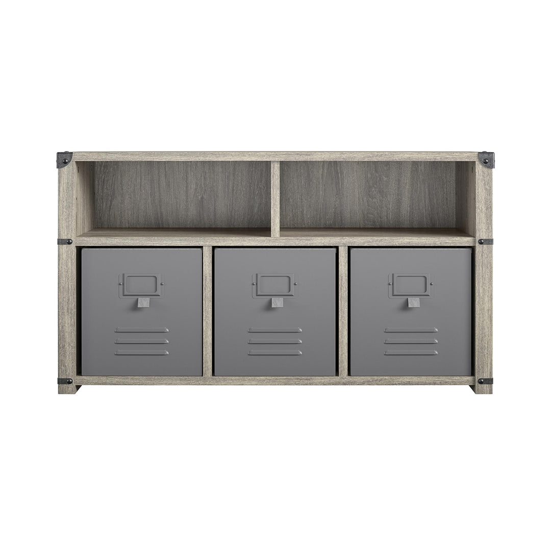 Nova Multipurpose Storage Bench with Metal Accents  -  Gray Oak