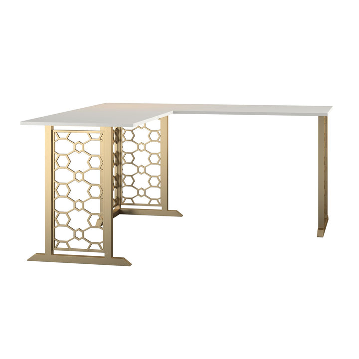 Ella Desk with Modern Design Base -  White