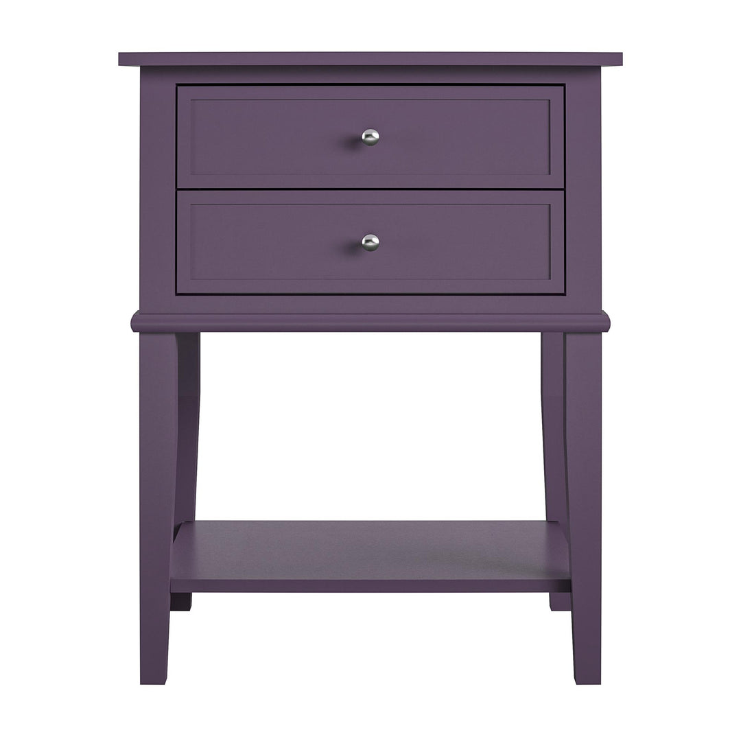 Functional Accent Table with 2 Drawers -  Purple