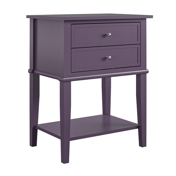 Functional Franklin Accent Table with Shelf -  Purple