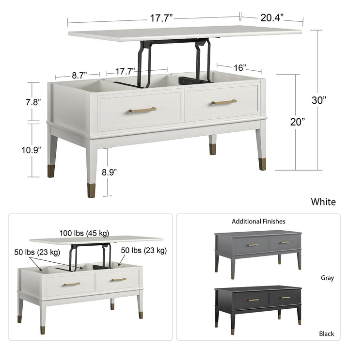 CosmoLiving space-saving coffee tables -  Graphite Grey