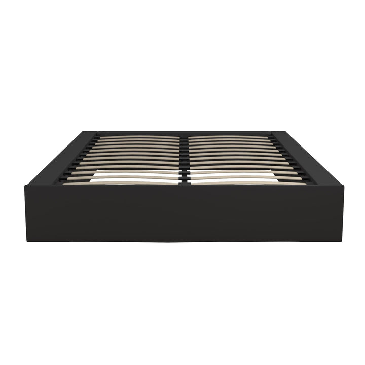 Maven Upholstered Bed with Modern Low Profile Design - Black - Full