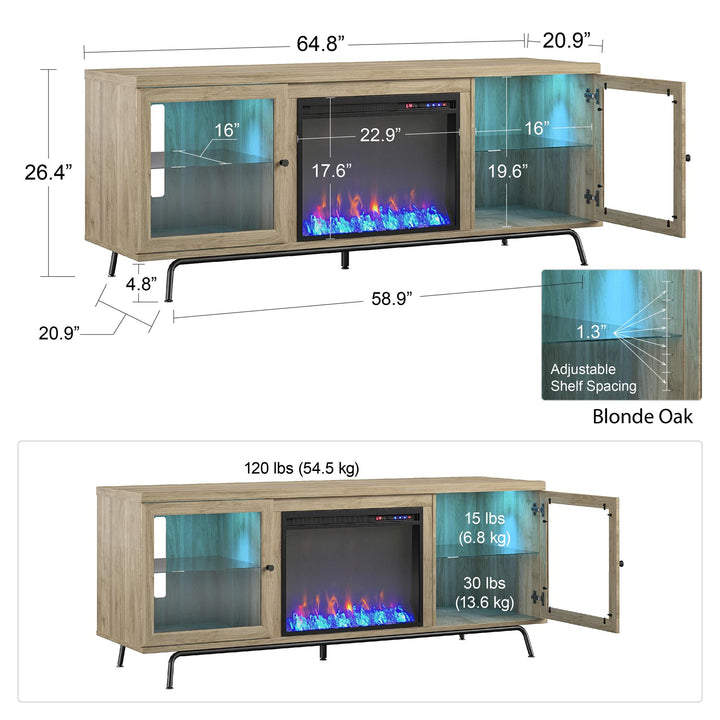 Sydney LED illuminated stand -  Blonde Oak