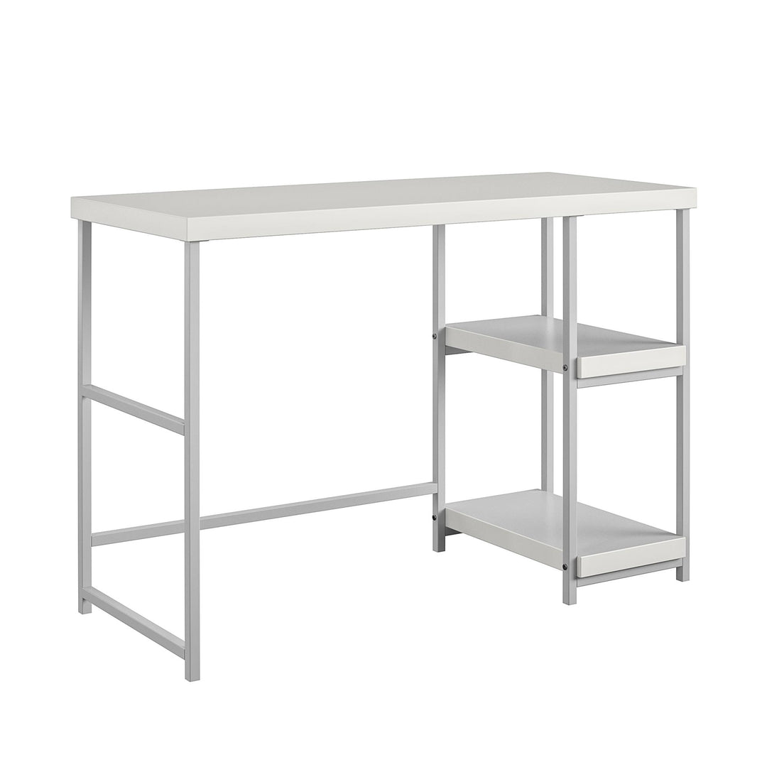 Desk with organizational shelves - White