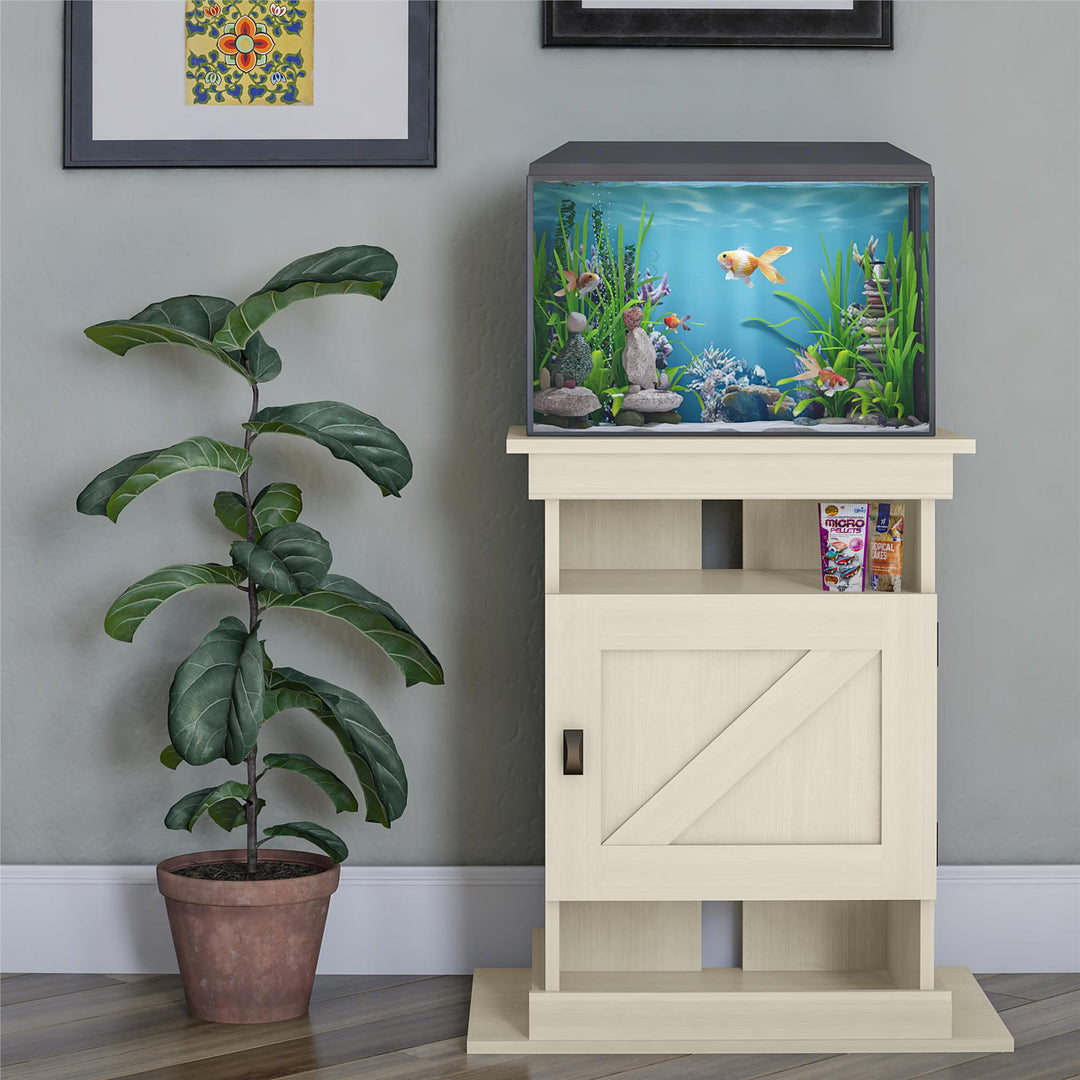 Rustic Farmhouse Aquarium Stand for 10 Gallon -  Ivory Oak