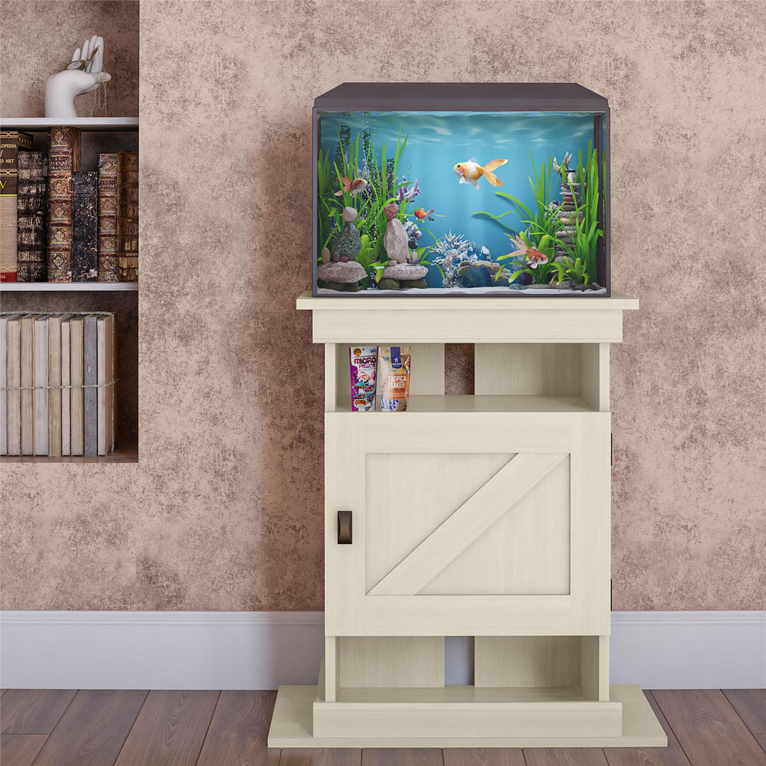 Flipper Farmington Rustic Aquarium Stand -  Ivory Oak