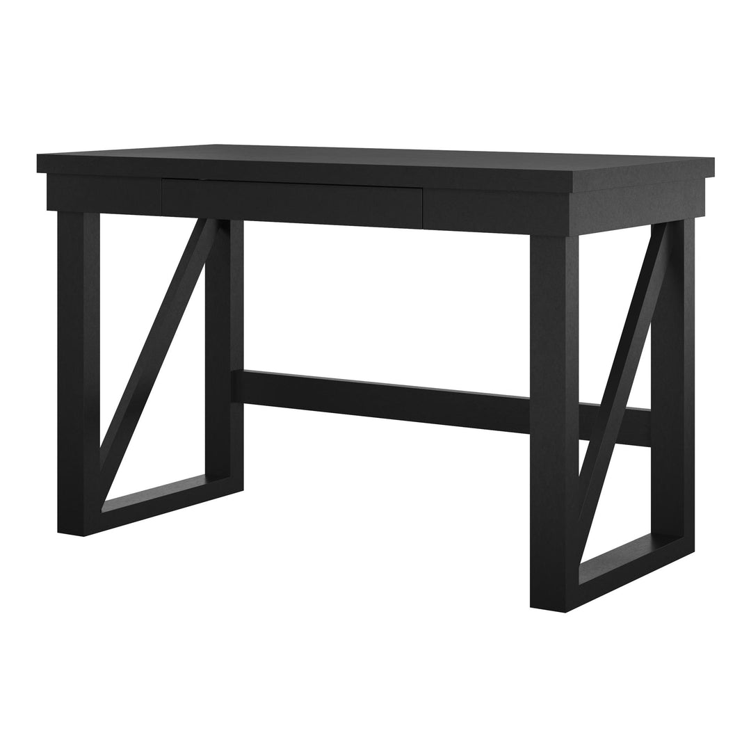 Single storage drawer desk by Crestwood for computing needs -  Black