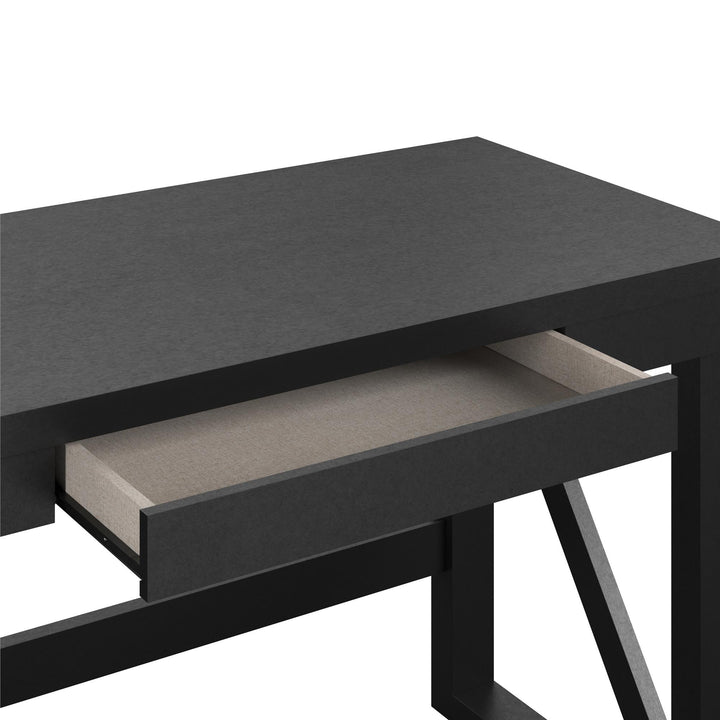 Simplistic Crestwood computer desk with functional storage -  Black