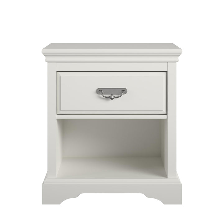 Pewter pull nightstand by Bristol with modern design -  Black
