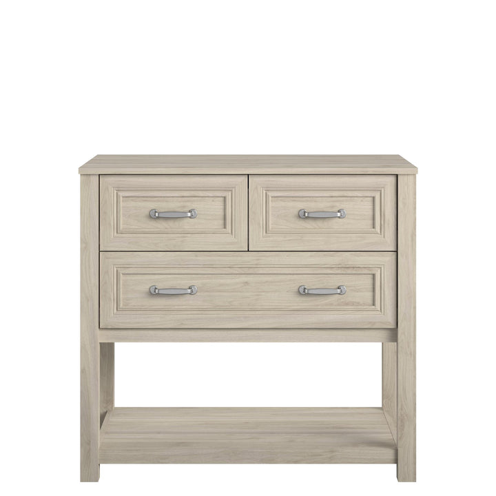 Sierra Ridge Levi Kids’ 3 Drawer Dresser and Lower Shelf  -  Light Walnut