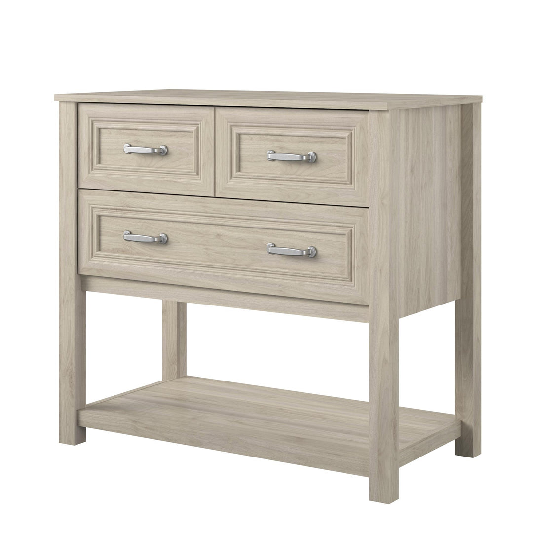 Benefits of 3 drawers and a shelf combination -  Light Walnut