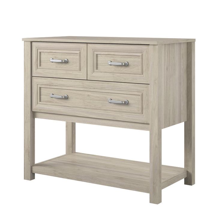 Benefits of 3 drawers and a shelf combination -  Light Walnut