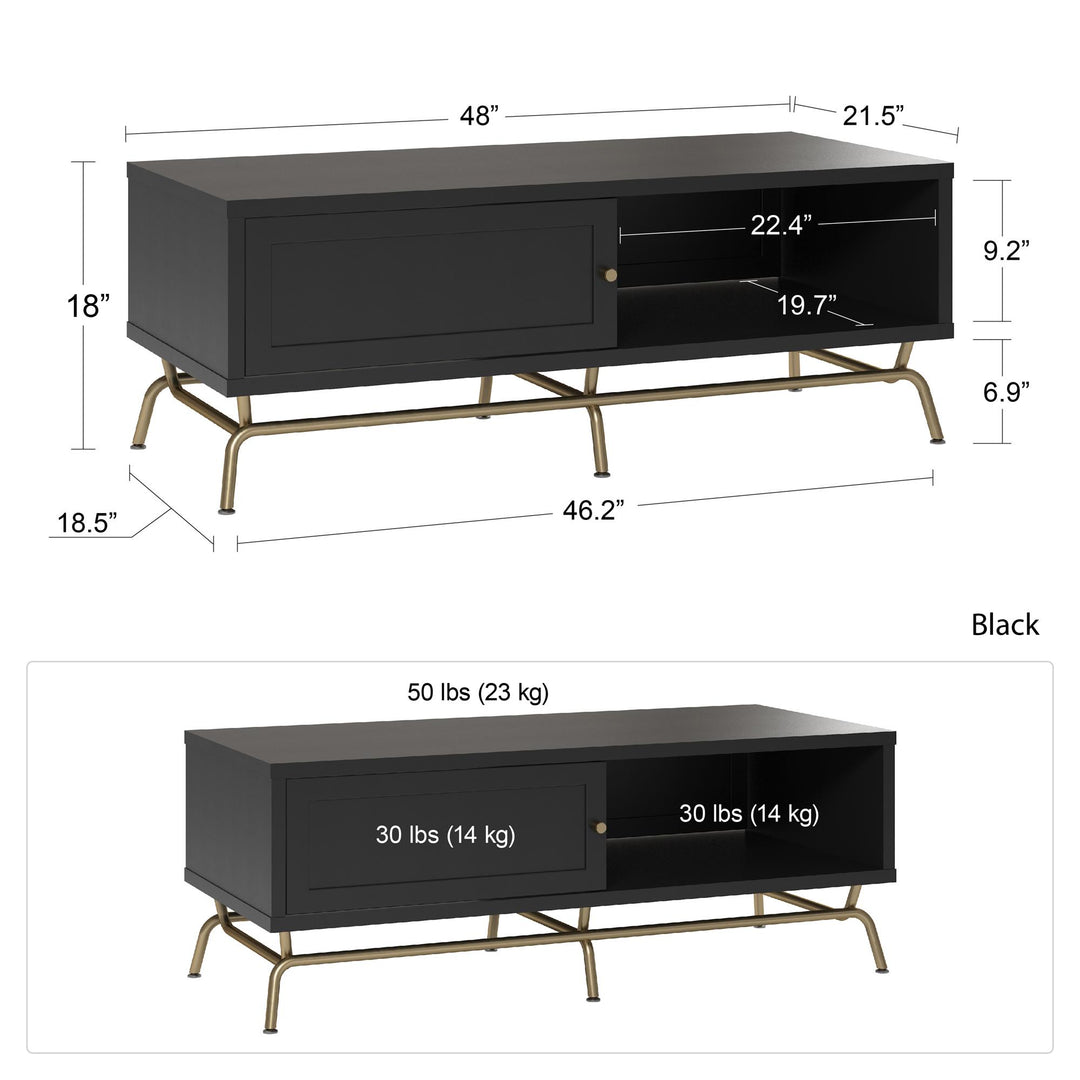 Nova Coffee Table with Storage -  Black