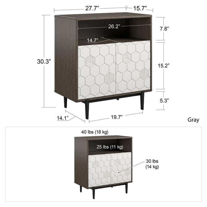 CosmoLiving minimalist storage designs -  Gray (Wood Grain)