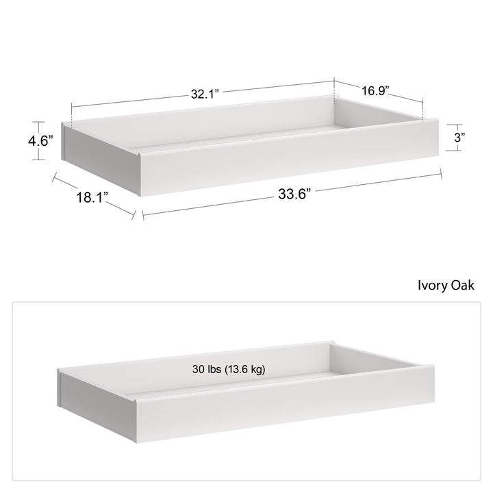 Convenient changing table topper for dresser -  Ivory Oak