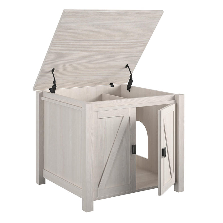 Farmington litter box enclosure for pets -  Ivory Pine