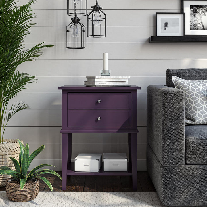 Franklin Accent Table for Living Room -  Purple