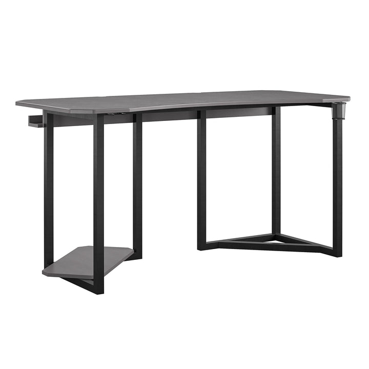 Quest Gaming Desk with Curved Design -  Gray