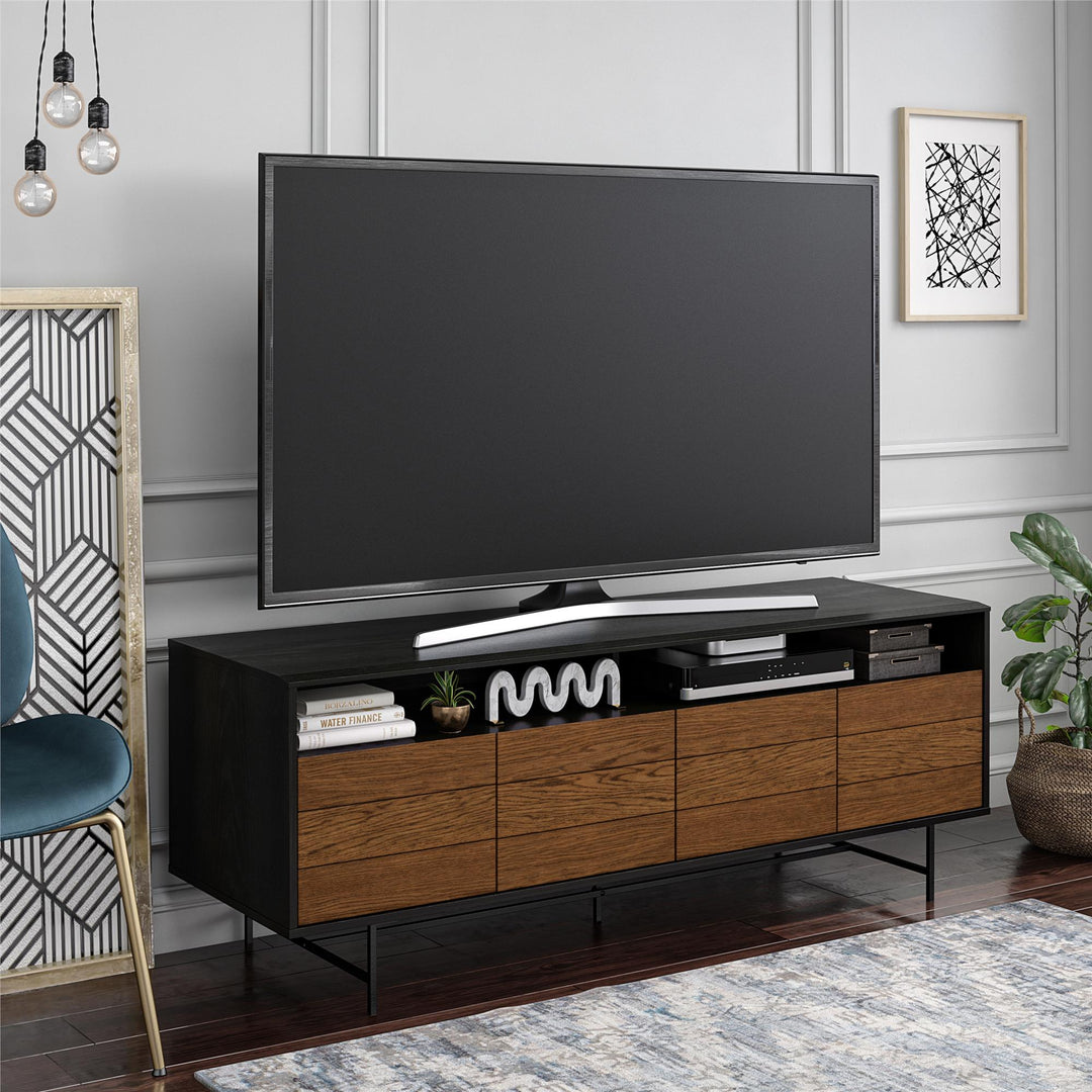 TV stand with wire management -  Black Oak
