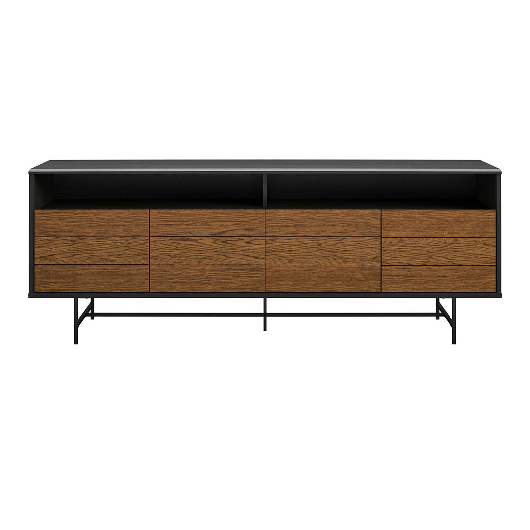 Reznor TV Stand for TVs up to 70 Inches with Wire Management  -  Black Oak