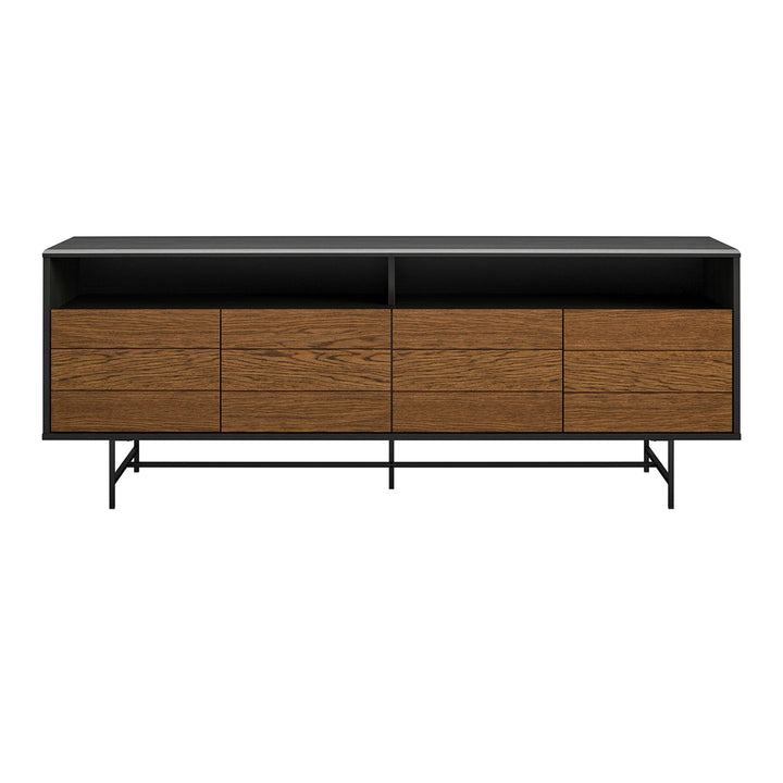 Reznor TV Stand for TVs up to 70 Inches with Wire Management  -  Black Oak