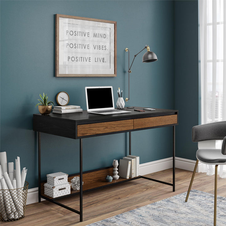 Reznor desk with charger -  Black Oak