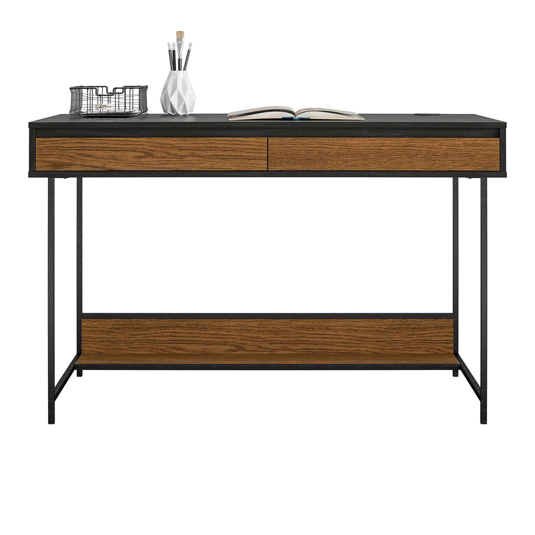 Reznor 2 drawer workspace -  Black Oak