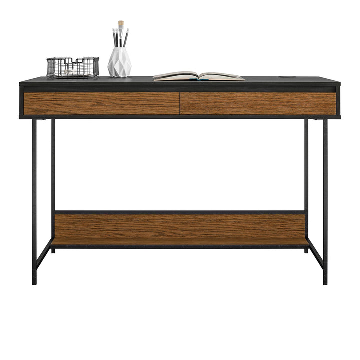 Reznor 2 drawer workspace -  Black Oak