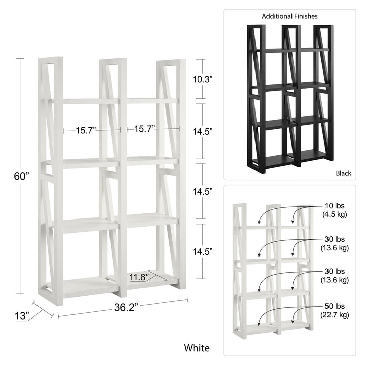 Book storage and room separation Crestwood style -  Black