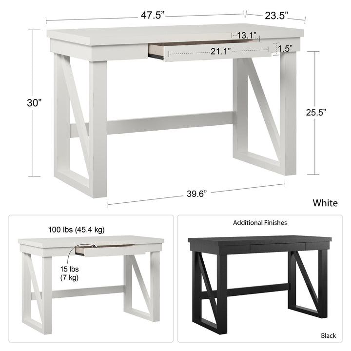 Modern office furniture with drawer by Crestwood -  White