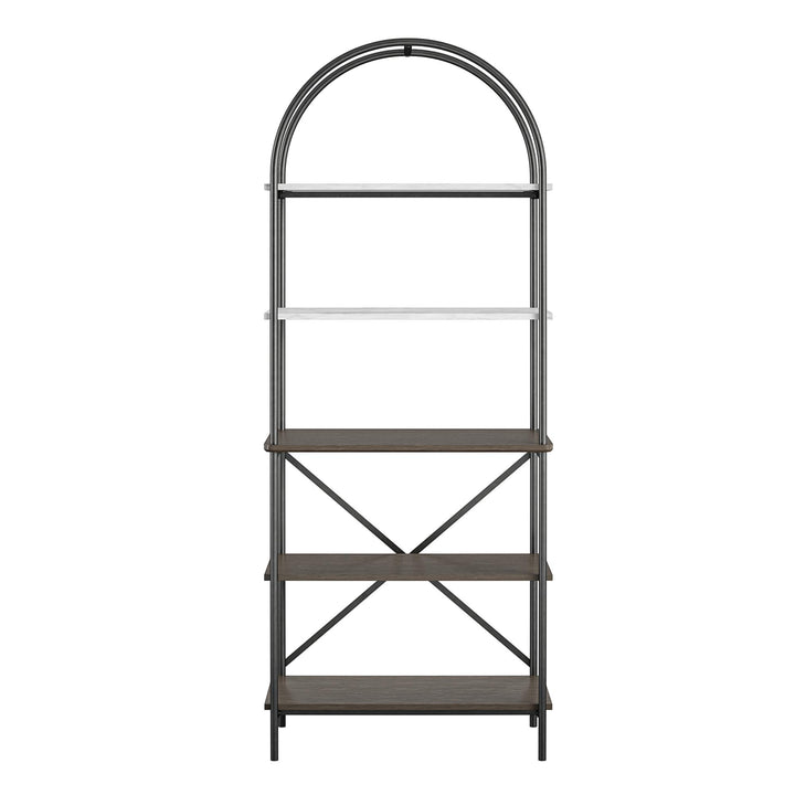 CosmoLiving by Cosmopolitan Vivinne 5 Shelf Bookcase  -  Gray (Wood Grain)