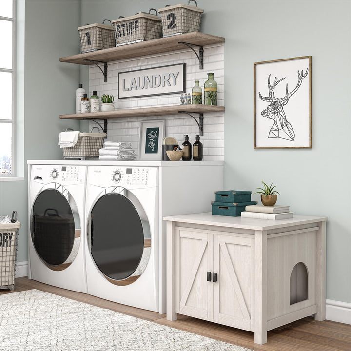Stylish litter box enclosure for modern home -  Ivory Pine