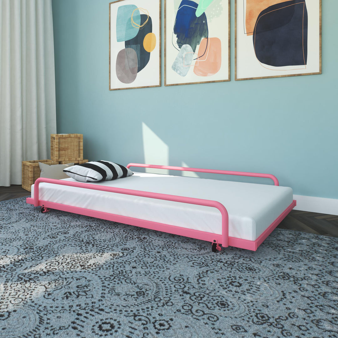 twin daybed with trundle - Pink - Twin Size
