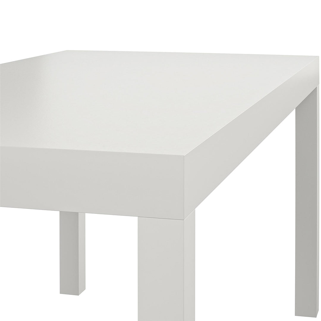 Stylish Parsons Coffee Table with Large Top -  White